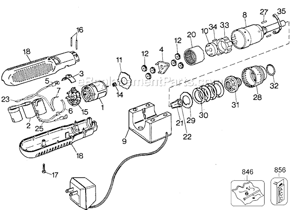 Page A Diagram and Parts List for 9076 Type 1 Black and Decker Electric Drill